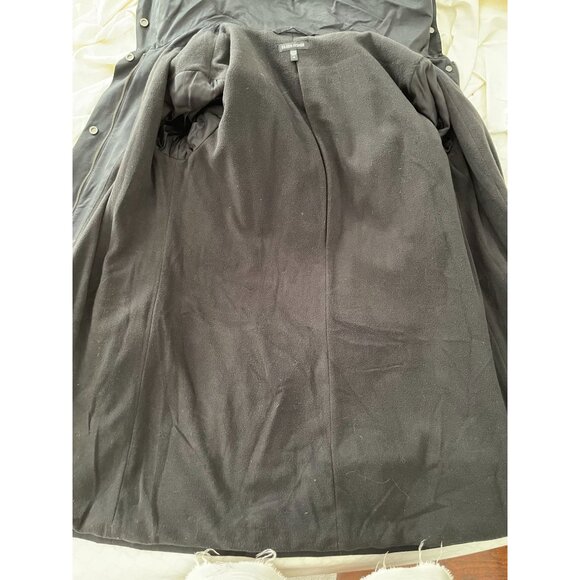 Eileen Fisher Black Weather-Resistant Coat Collar Button zip Closure Micro Liner - Picture 12 of 15